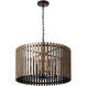 Suratto 8 Light 30 inch Matte Black and Medium Walnut Pendant Ceiling Light in Matte Black/Medium Walnut