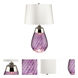 Lena 24 inch Plum Glass Table Lamp Portable Light in White Satin, Large