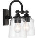 Antonia 2 Light 17.38 inch Coal Black Bath Vanity Light Wall Light