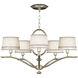 Allegretto 5 Light 29 inch Silver Chandelier Ceiling Light in White Textured Linen