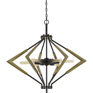 Malounta 6 Light 32 inch Antique Brass and Black Chandelier Ceiling Light