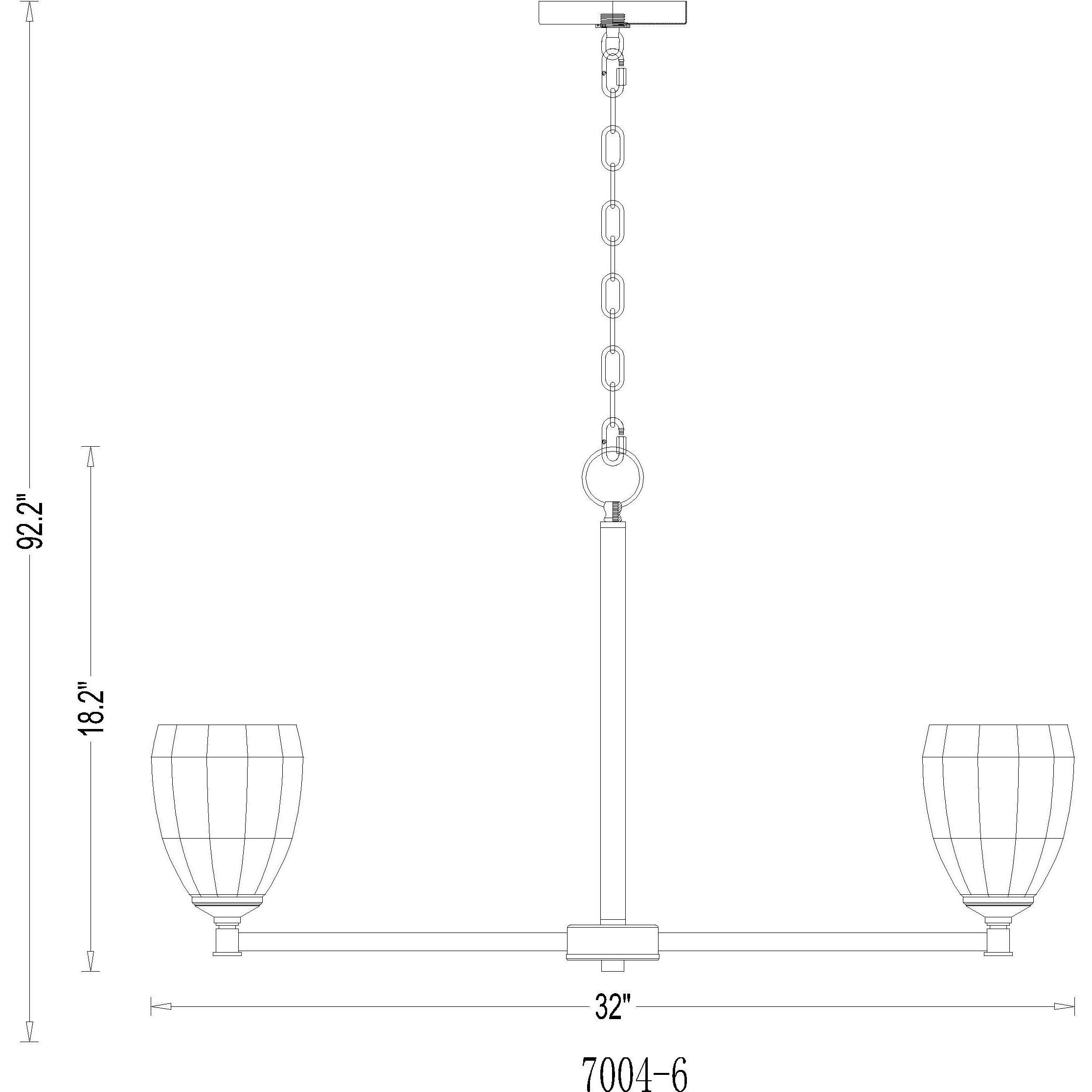 Oren 6 Light 32 inch Modern Gold Chandelier Ceiling Light