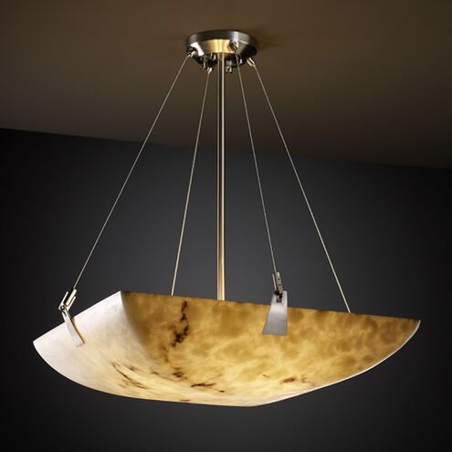 LumenAria 8 Light 51 inch Brushed Nickel Pendant Bowl Ceiling Light in Square Bowl, Incandescent