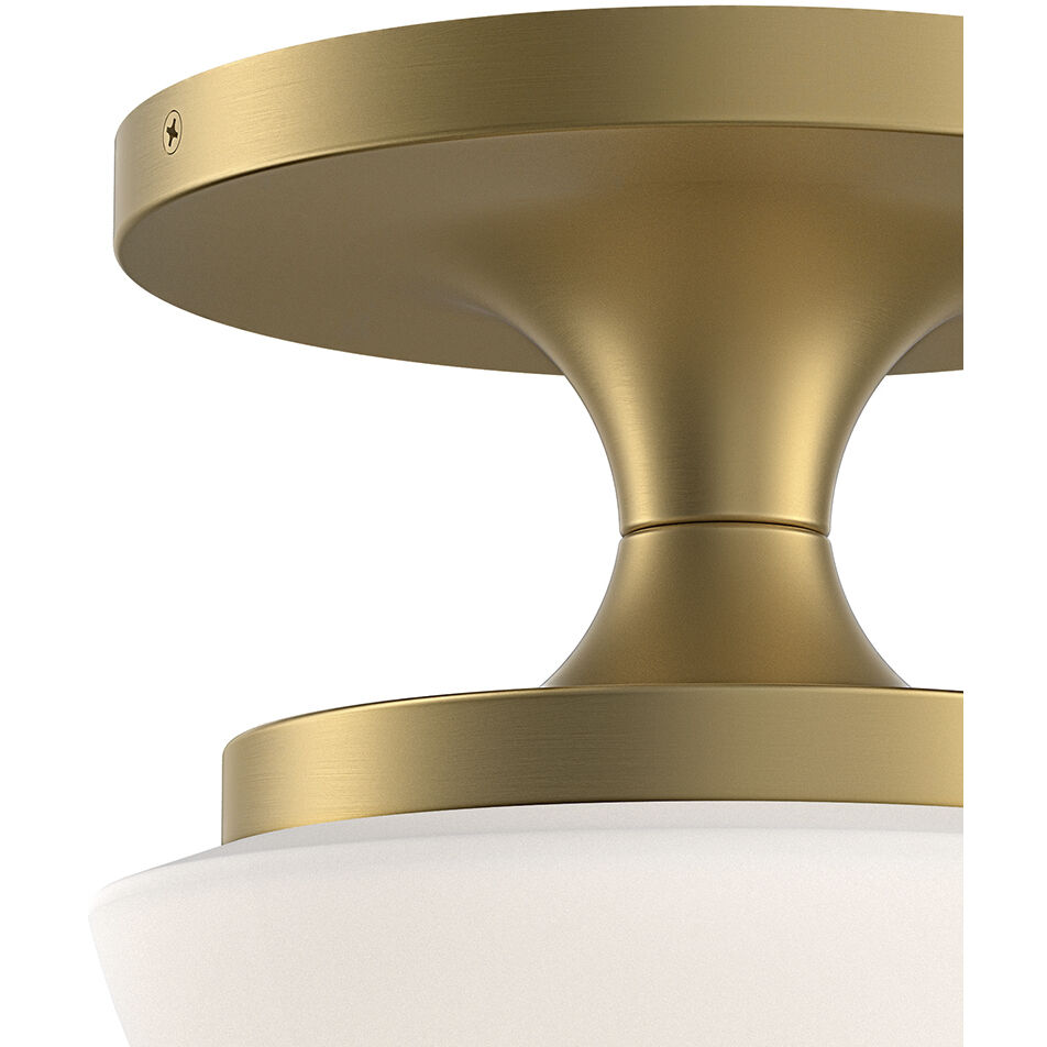 Knox 1 Light 8 inch Lacquered Brass Semi-flush Mount Ceiling Light