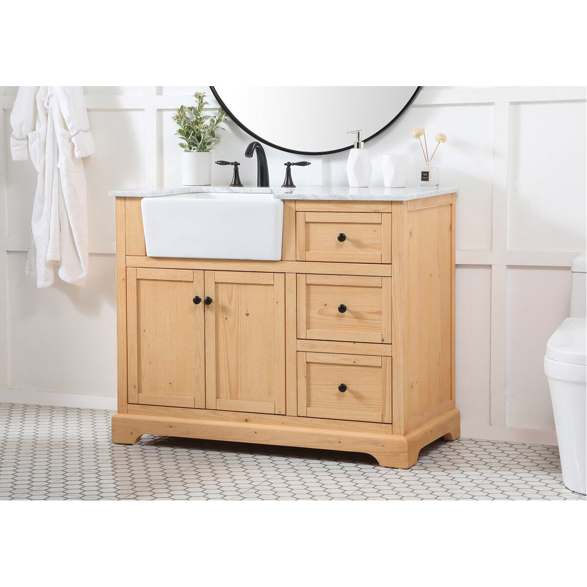 Franklin 42 X 22 X 35 inch Natural Wood Bathroom Vanity Cabinet