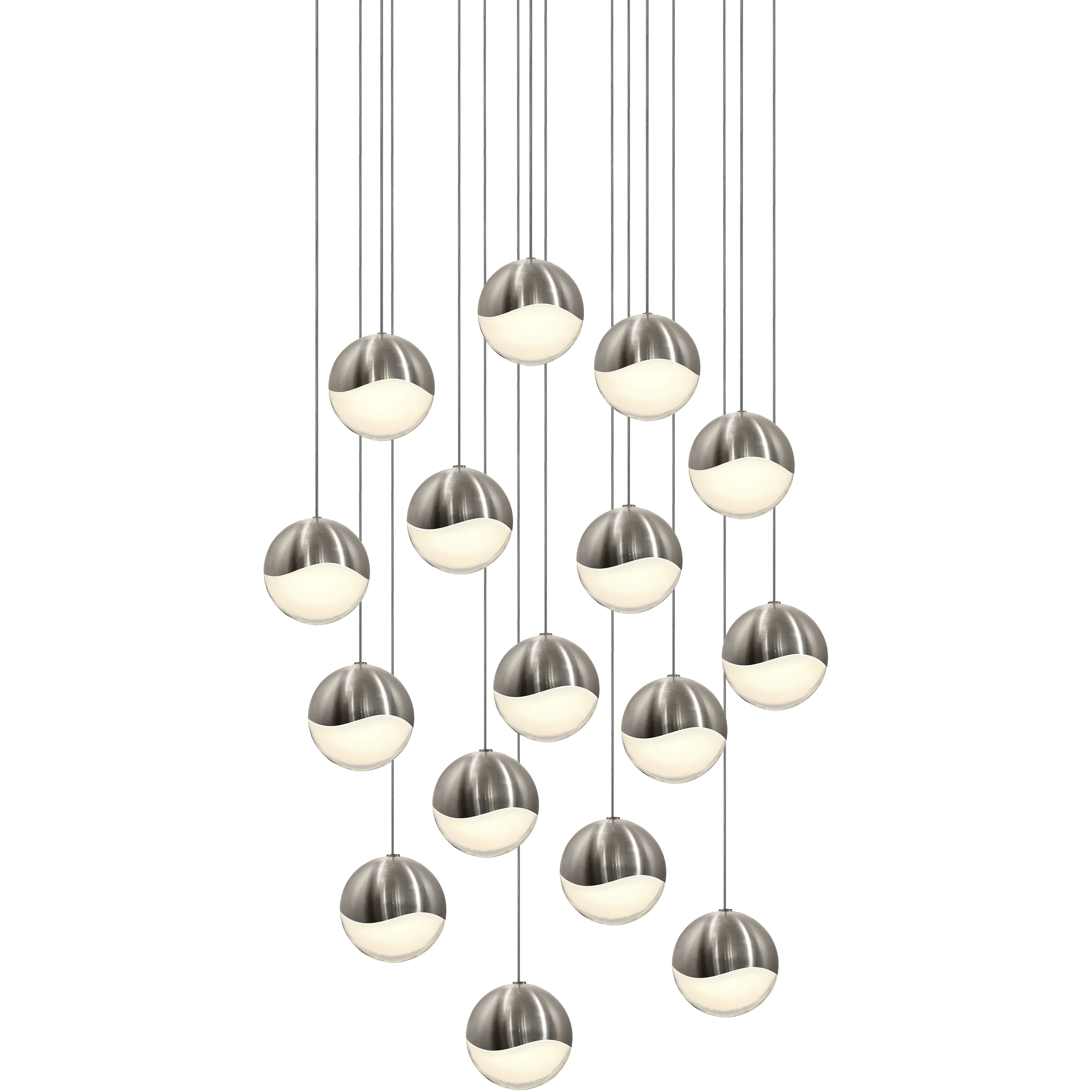 Grapes LED 23.75 inch Satin Nickel Cluster Pendant Ceiling Light in Large