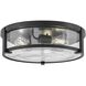 Lowell LED 16 inch Black with Clear glass Foyer Light Ceiling Light, Flush Mount