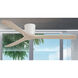 Avtur 60 inch Flat White with Bleached Wood Blades Flush Mount Ceiling Fan