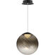 Planetary LED 9.75 inch Black Single Pendant Ceiling Light in Smoke