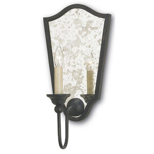 Marseille 1 Light 10 inch French Black/Antique Mirror Wall Sconce Wall Light
