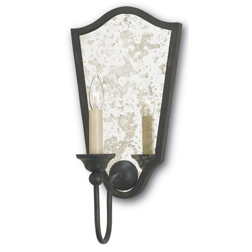 Marseille 1 Light 10 inch French Black/Antique Mirror Wall Sconce Wall Light
