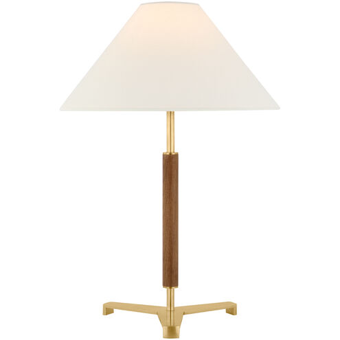 Ray Booth Amaya 20 inch 6.50 watt Antique-Burnished Brass and Walnut Table Lamp Portable Light