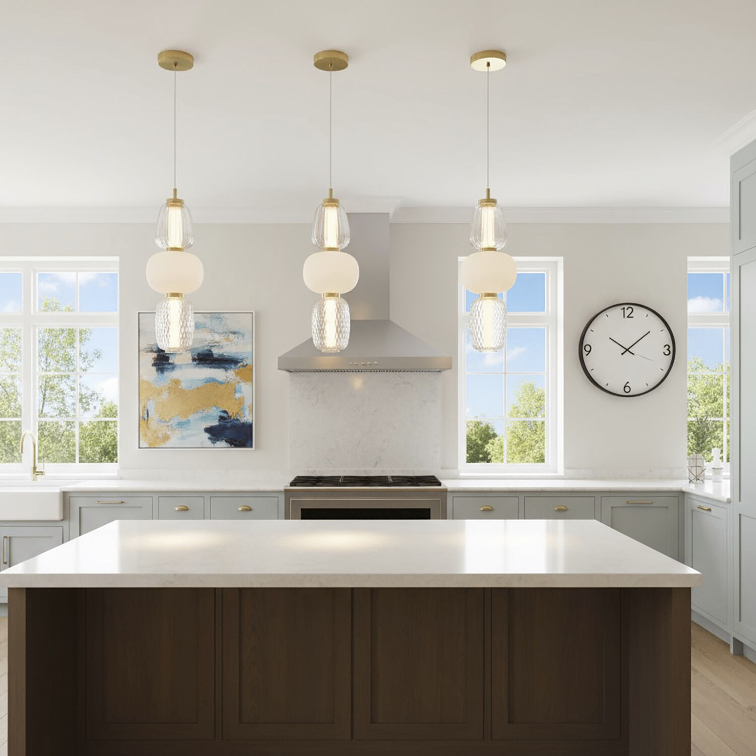 Cyra LED 6.5 inch Brass Down Pendant Ceiling Light