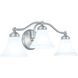 Soleil 3 Light 22.25 inch Chrome with White Vanity Light Wall Light