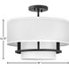 Graham 3 Light 16 inch Black Indoor Semi-Flush Mount Ceiling Light