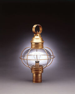 Onion 1 Light 20 inch Dark Antique Brass Post Lamp in Clear Glass, One 75W Medium