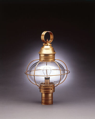 Onion 1 Light 20 inch Verdi Gris Post Lamp in Clear Glass, One 75W Medium