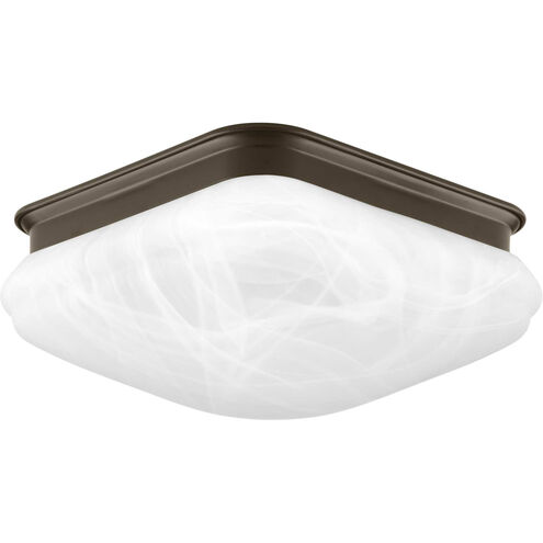 LED Square Glass FM LED 9.5 inch Antique Bronze Flush Mount Ceiling Light, Progress LED