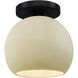 Radiance 1 Light 10 inch Matte Black Semi-Flush Ceiling Light in Incandescent, Vanilla Gloss