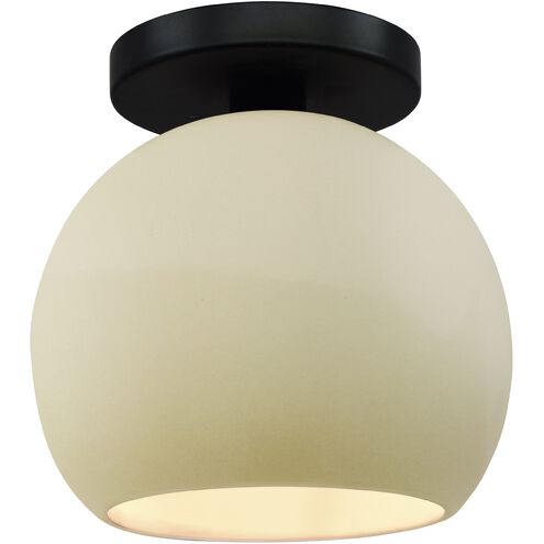 Radiance 1 Light 10 inch Matte Black Semi-Flush Ceiling Light in Incandescent, Vanilla Gloss