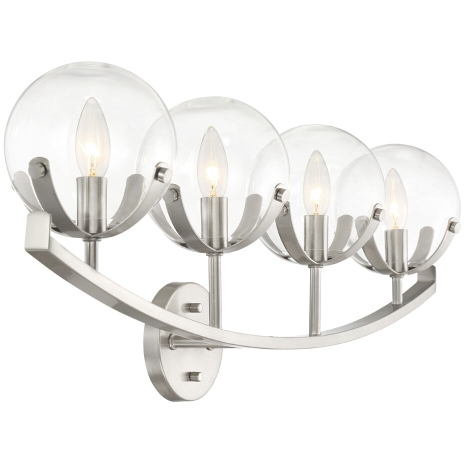 Spyglass 4 Light 30 inch Satin Platinum Bath Light Wall Light