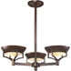 Sullivan 3 Light 23 inch Rich Brown with Cream Chandelier Ceiling Light