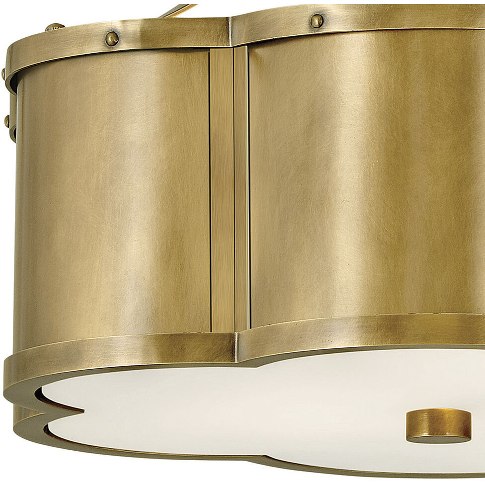 Chance 2 Light 14.25 inch Heritage Brass Indoor Semi-Flush Mount Ceiling Light