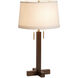 Swiss Cross 29 inch 23 watt Dark Walnut and Weathered Brass Table Lamp Portable Light