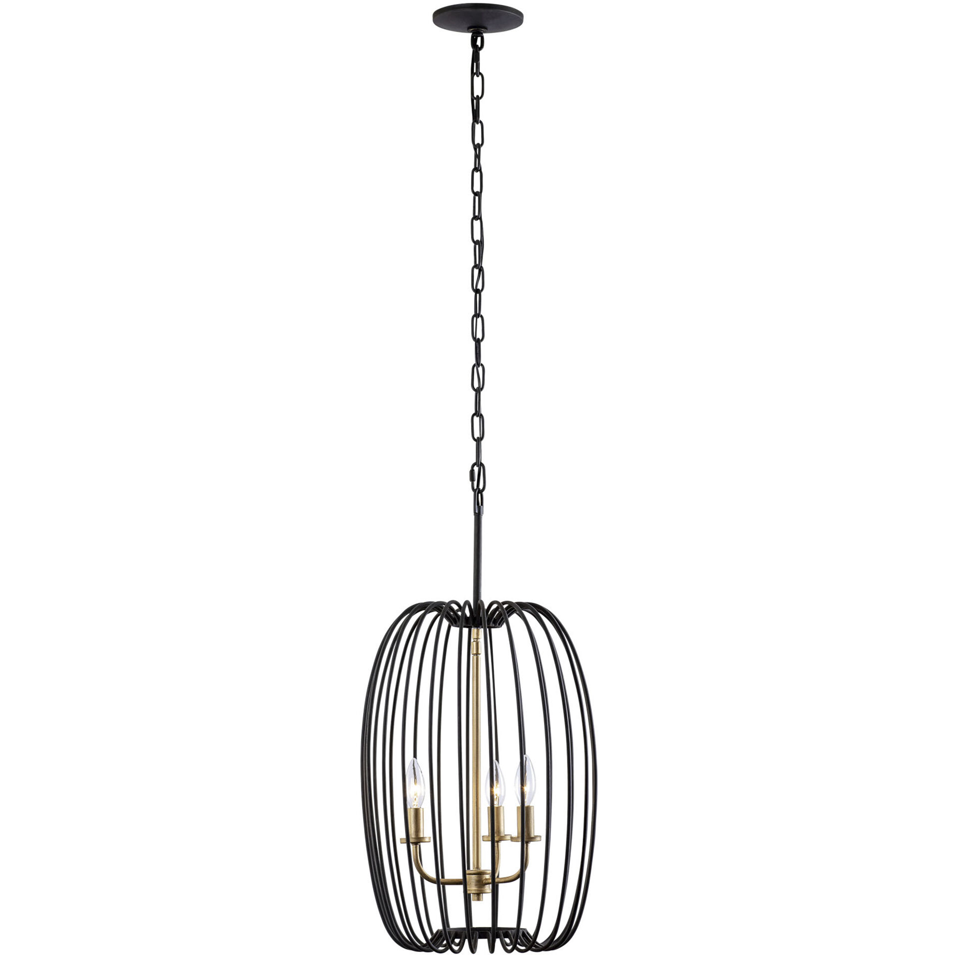 Nico 3 Light 14 inch Carbon and Havana Gold Foyer Pendant Ceiling Light