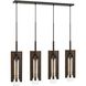 Almeria 4 Light 39 inch Pine and Iron Island Light Ceiling Light