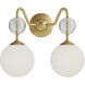 Alora Mood Celia 2 Light 15 inch Brushed Gold Bath Vanity Light Wall Light