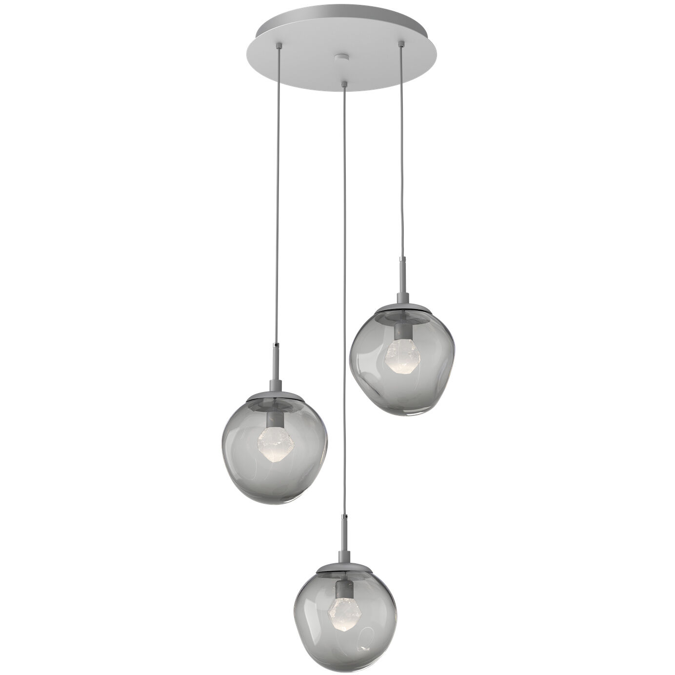 Aster LED LED Classic Silver Chandelier Ceiling Light, Round Multi-Pendant