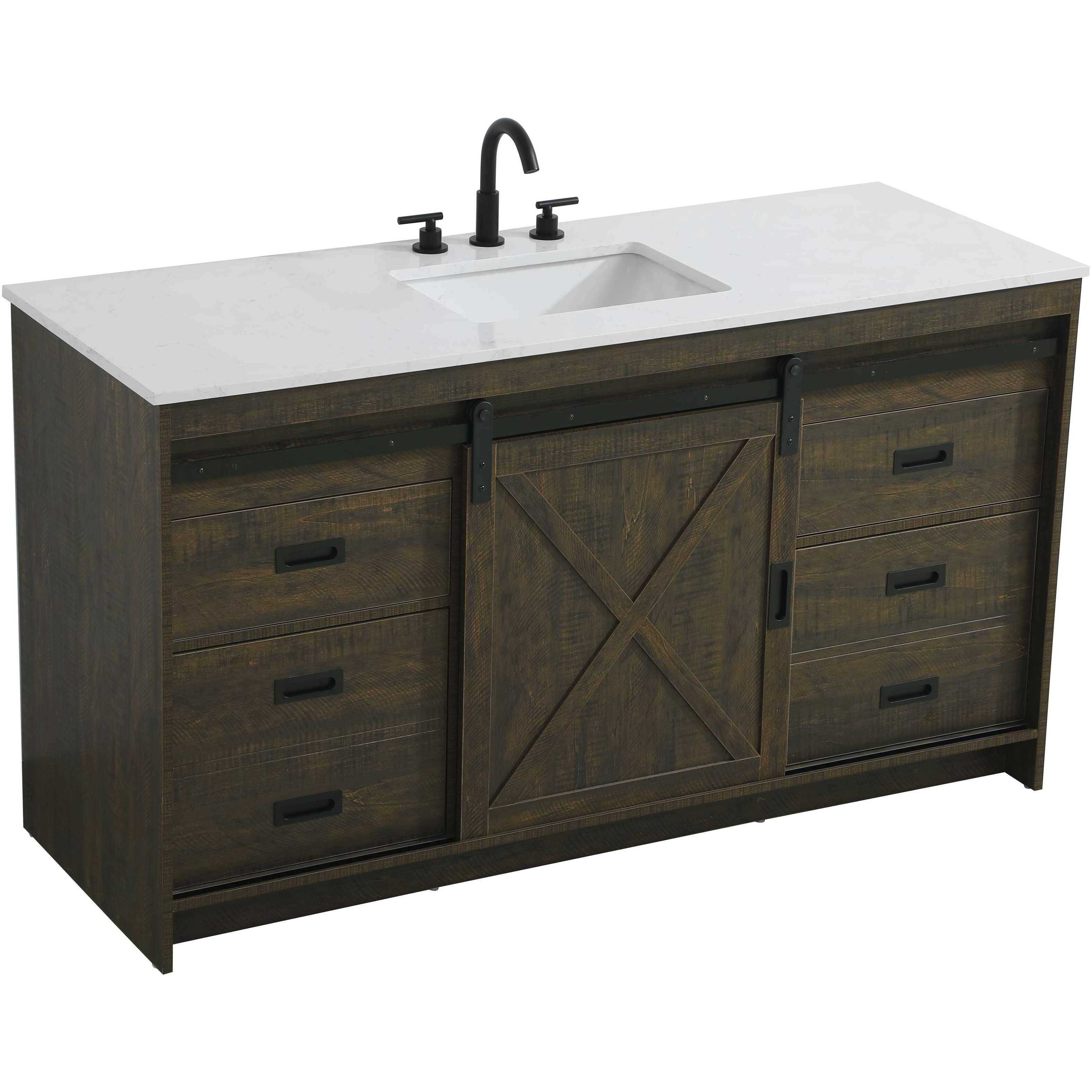 Austin 60 X 34 inch Expresso Bathroom Vanity Cabinet