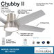 Chubby II 58 inch Brushed Nickel Wet with Silver Blades Indoor/Outdoor Ceiling Fan, Wifi