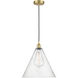 Berkshire 1 Light 16 inch Satin Gold Mini Pendant Ceiling Light