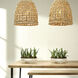 Netted 1 Light 18 inch Natural Corn Straw Rope Pendant Ceiling Light