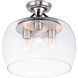 Goblet 3 Light 14 inch Black/Satin Nickel Semi-Flush Mount Ceiling Light in Black and Satin Nickel