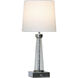 Arden 17.5 inch 2 watt Chrome and Clear and White Table Lamp Portable Light