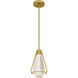 Luca LED 7 inch Brushed Gold Mini Pendant Ceiling Light, Small