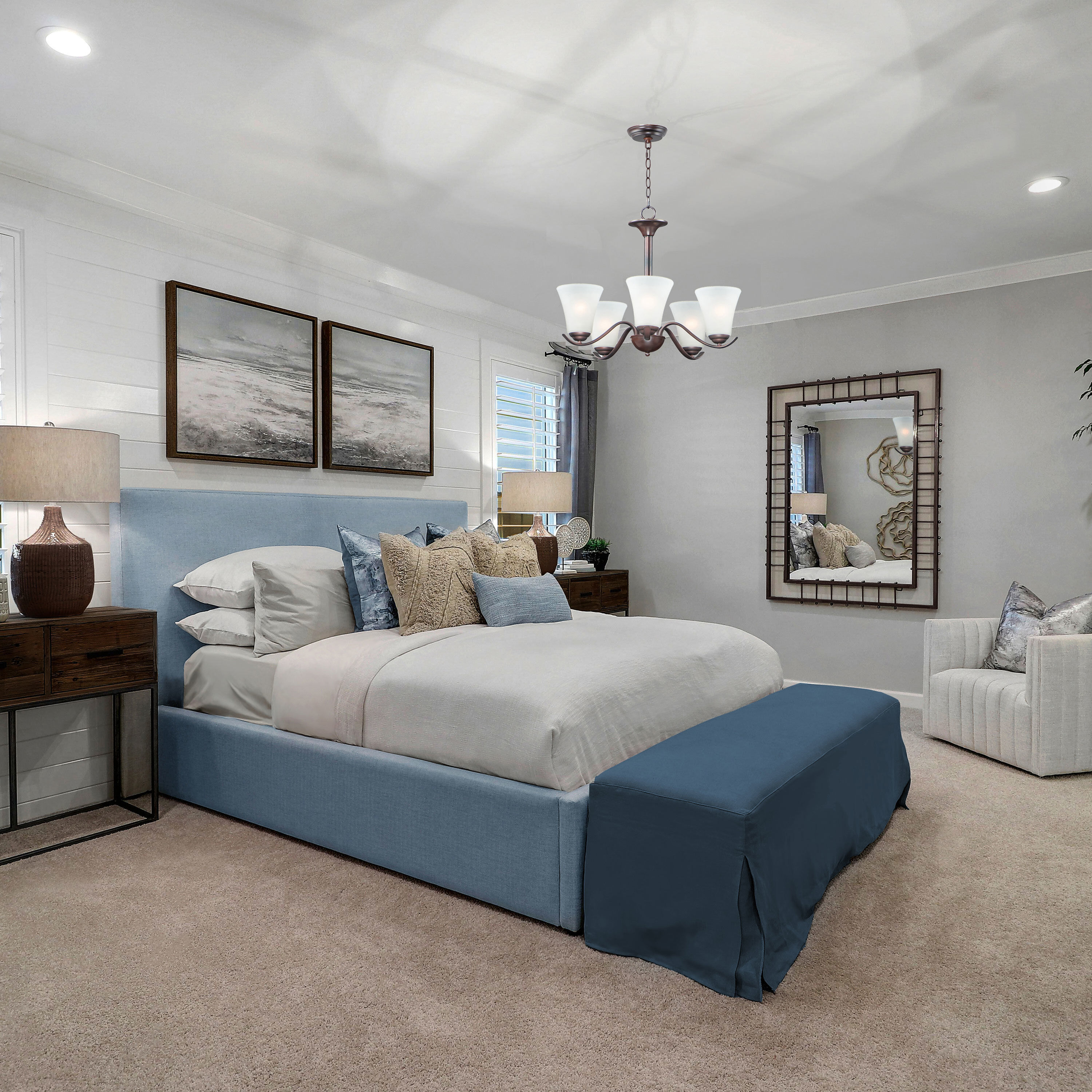 Vital 5 Light 23 inch Oil Rubbed Bronze Chandelier Ceiling Light