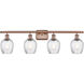 Ballston Salina 4 Light 36 inch Antique Copper Bath Vanity Light Wall Light, Ballston