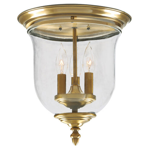 Legacy 3 Light 12 inch Antique Brass Flush Mount Ceiling Light