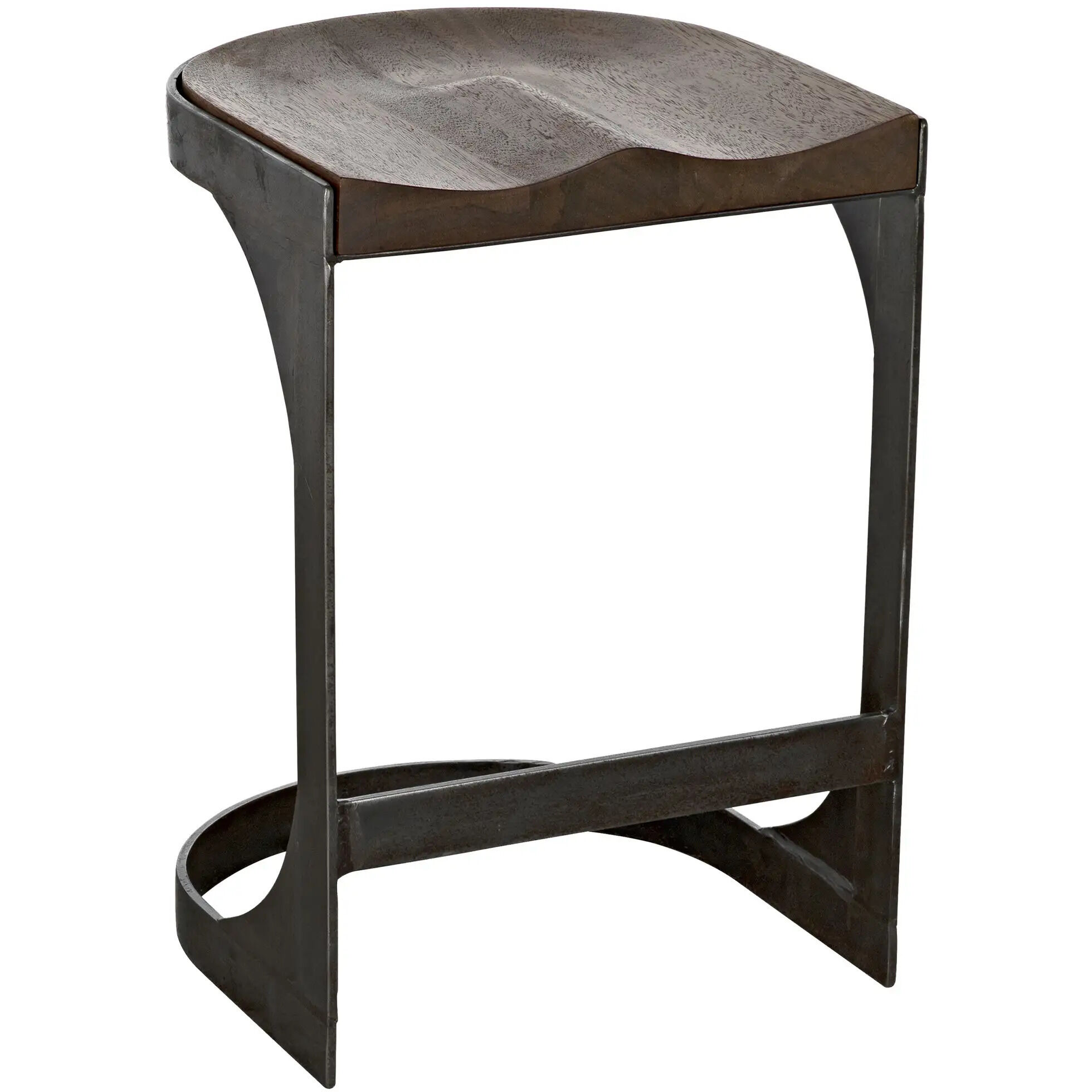 Baxter 24 inch Dark Walnut w/ Matte Black Legs Counter Stool