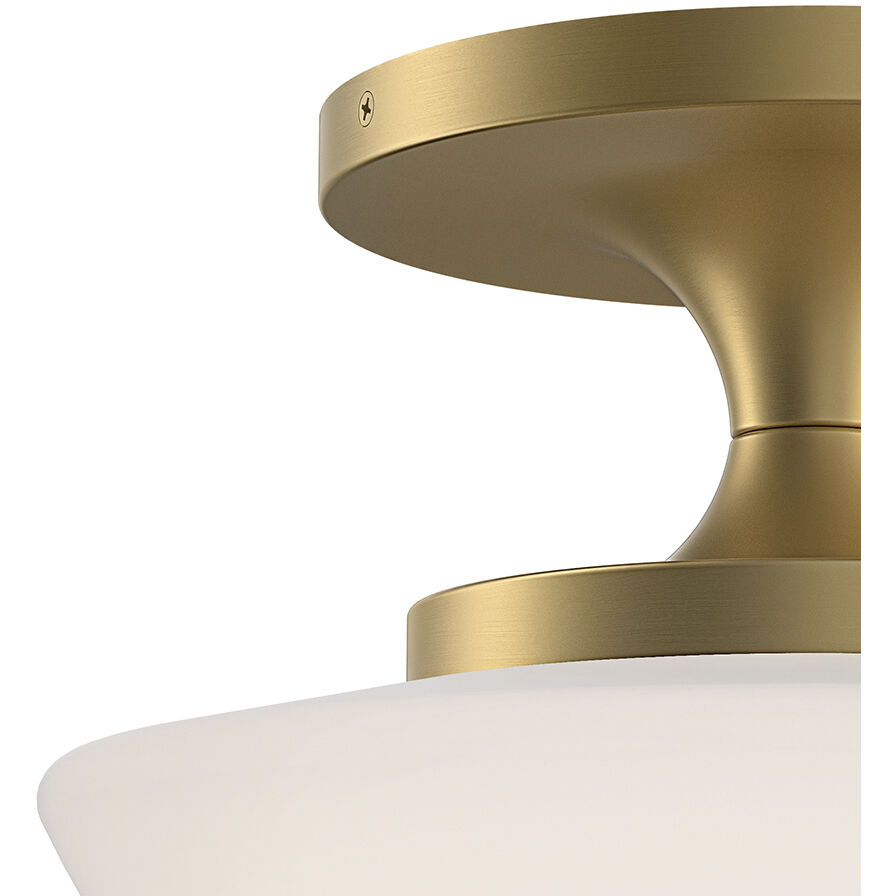 Knox 1 Light 12 inch Lacquered Brass Semi-flush Mount Ceiling Light