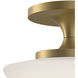 Knox 1 Light 12 inch Lacquered Brass Semi-flush Mount Ceiling Light