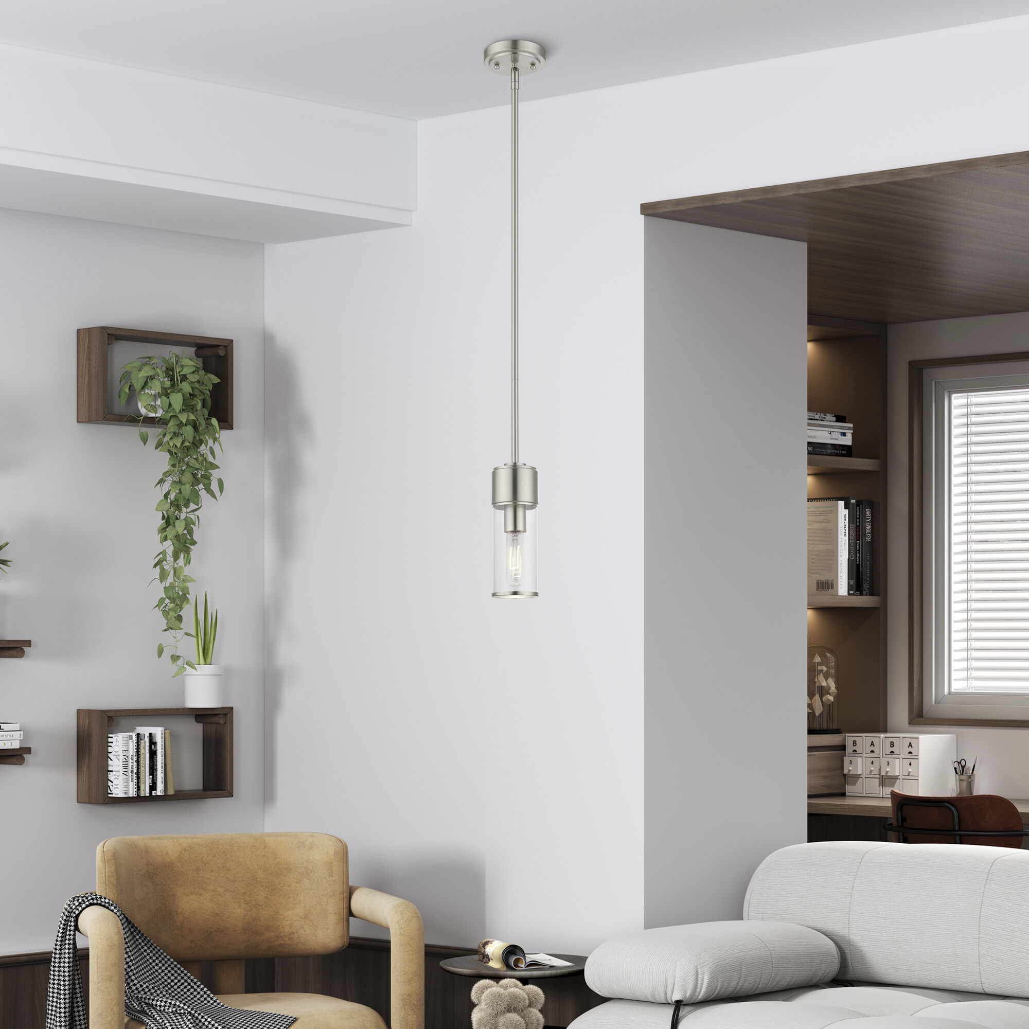 Quincy 1 Light 4.75 inch Brushed Nickel Mini Pendant Ceiling Light