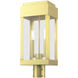 York 2 Light 20 inch Satin Brass Outdoor Post Top Lantern