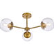 Briggs 3 Light 26 inch Brass Flush Mount Ceiling Light