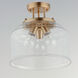 Acadia 3 Light 13 inch Heritage Semi-Flush Mount Ceiling Light