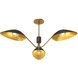 Oscar 3 Light 35.63 inch Aged Gold Pendant Ceiling Light in Matte Black and Aged Gold